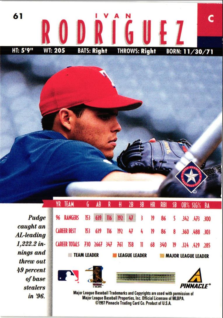 1997 New Pinnacle Ivan Rodriguez