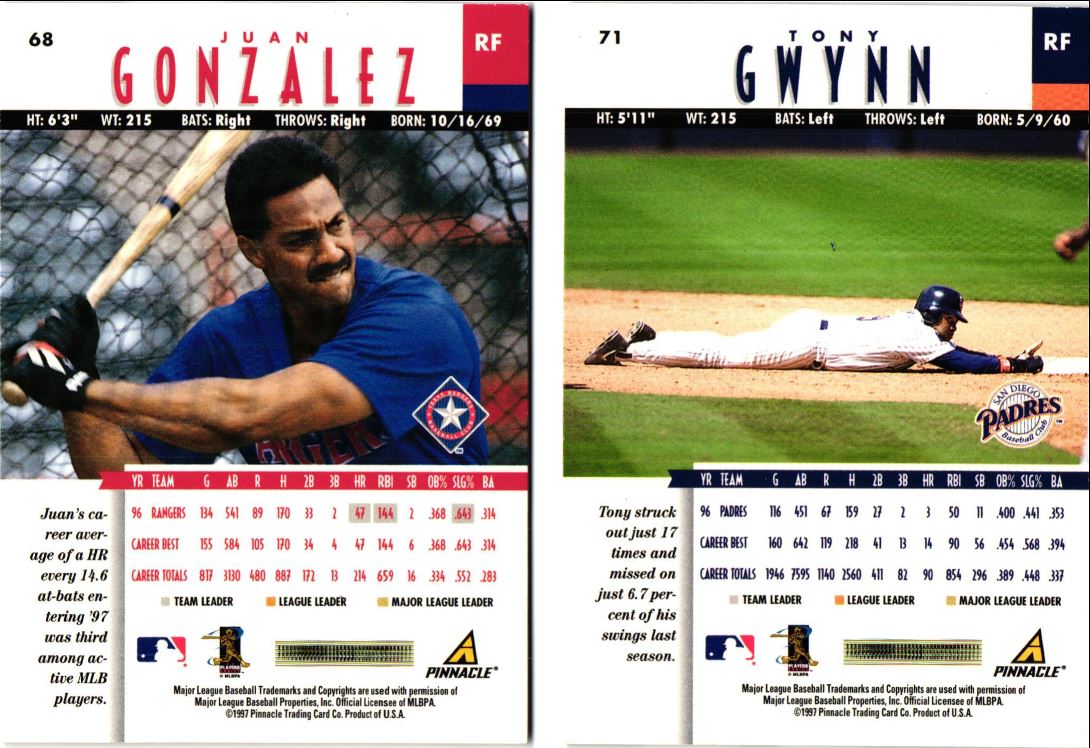 1997 New Pinnacle Juan Gonzalez