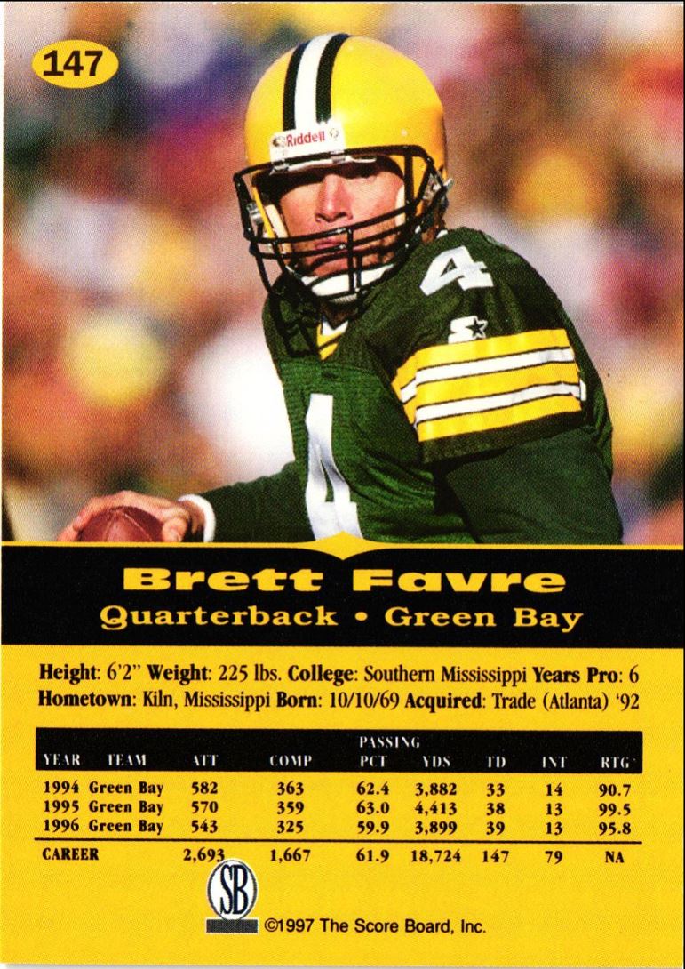 1997 Score Board Playbook Brett Favre