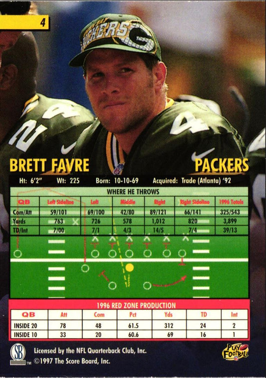 1997 Score Board Playbook By The Numbers Brett Favre