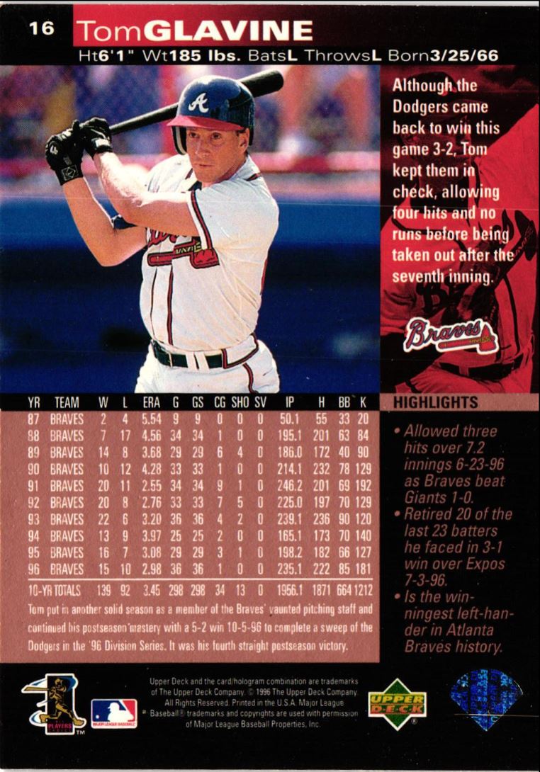 1997 Upper Deck Tom Glavine