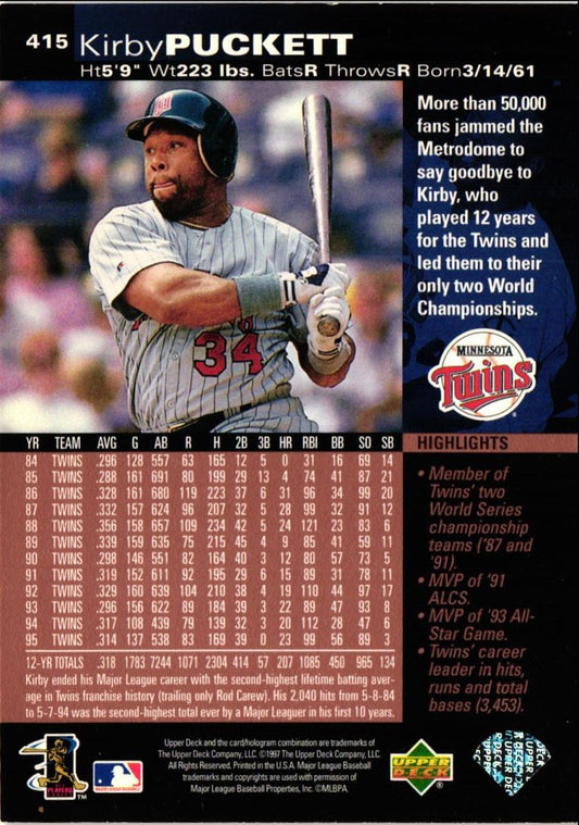 1997 Upper Deck Kirby Puckett