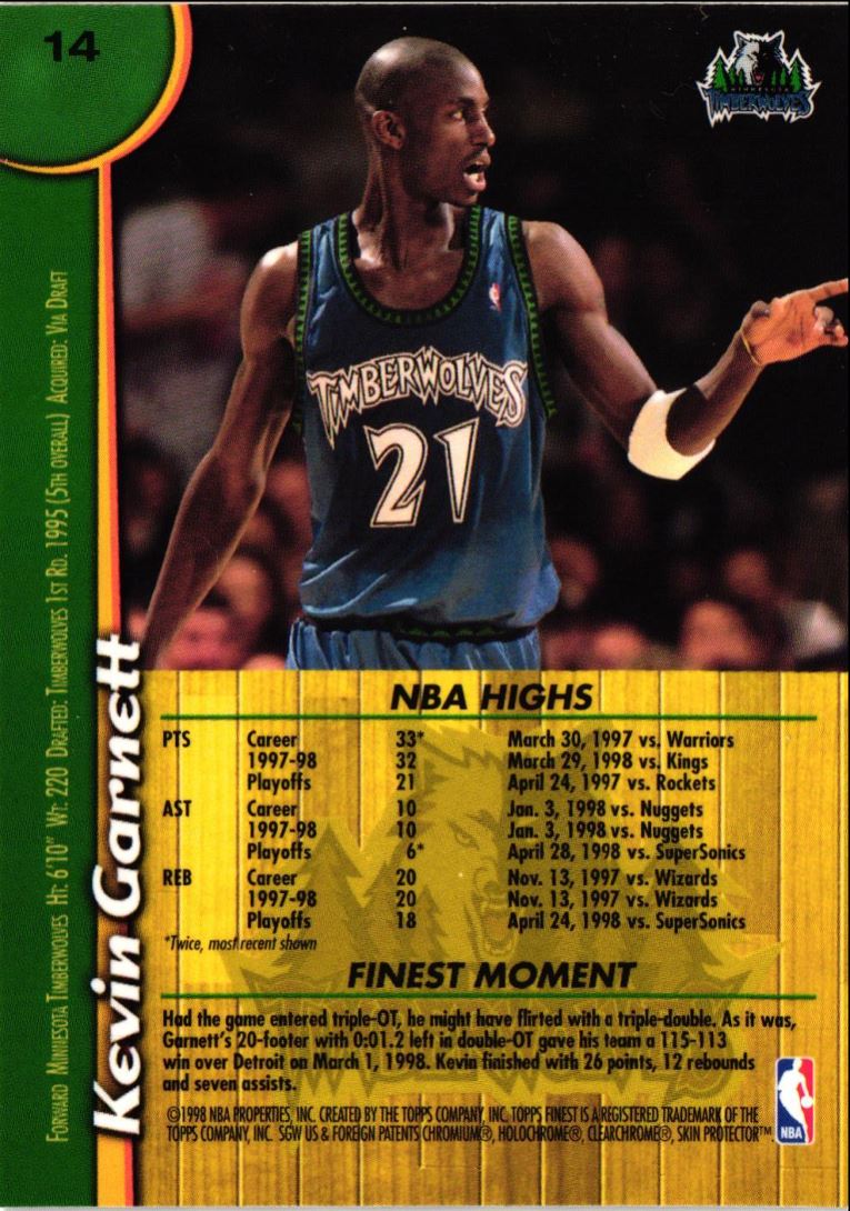 1998 Finest Kevin Garnett