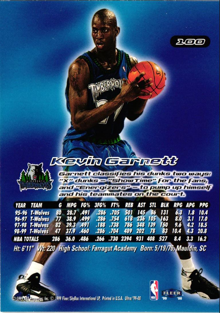 1998 Fleer Ultra Kevin Garnett