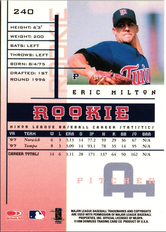 1998 Leaf Rookies & Stars Eric Milton