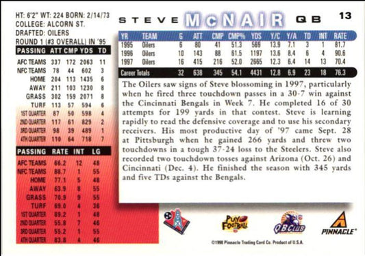 1998 Score Steve McNair