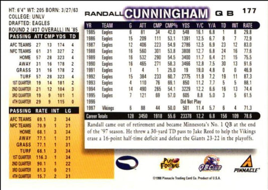 1998 Score Randall Cunningham