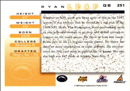 1998 Score Ryan Leaf
