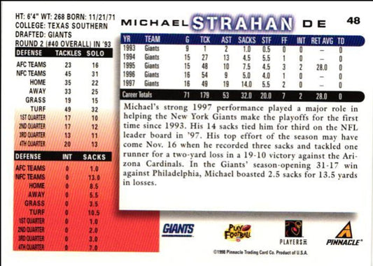 1998 Score Michael Strahan