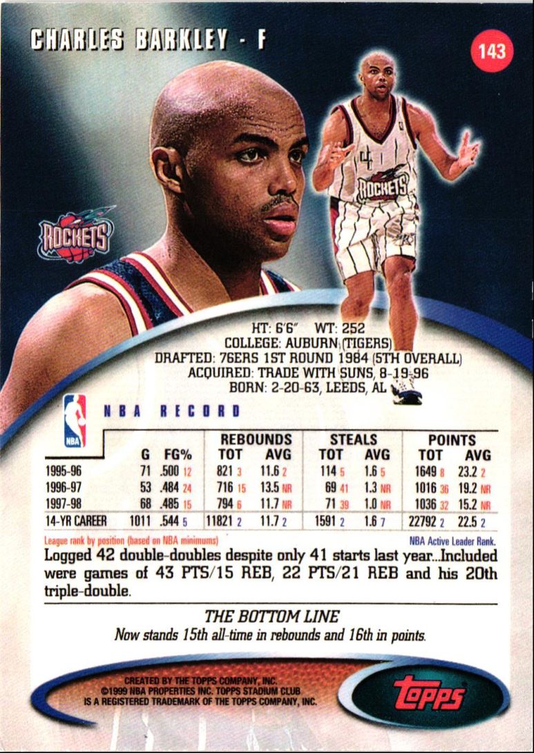 1998 Stadium Club Charles Barkley