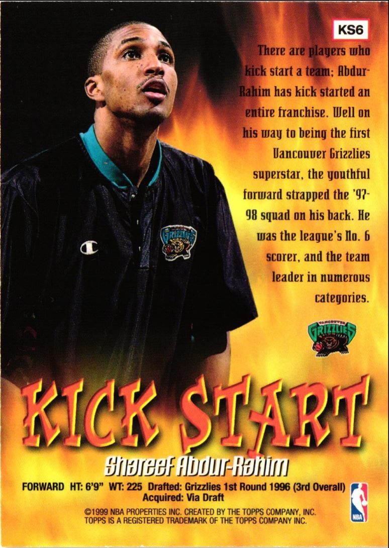 1998 Topps Kick Start Shareef Abdur-Rahim