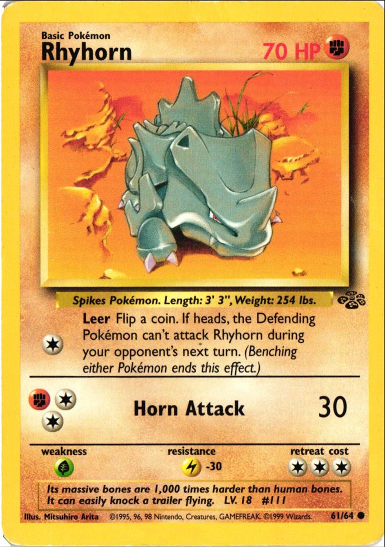 1999 Classic - Base Set 2 Rhyhorn