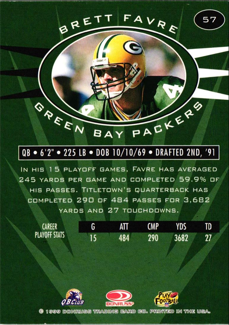 1999 Donruss Preferred QBC Brett Favre