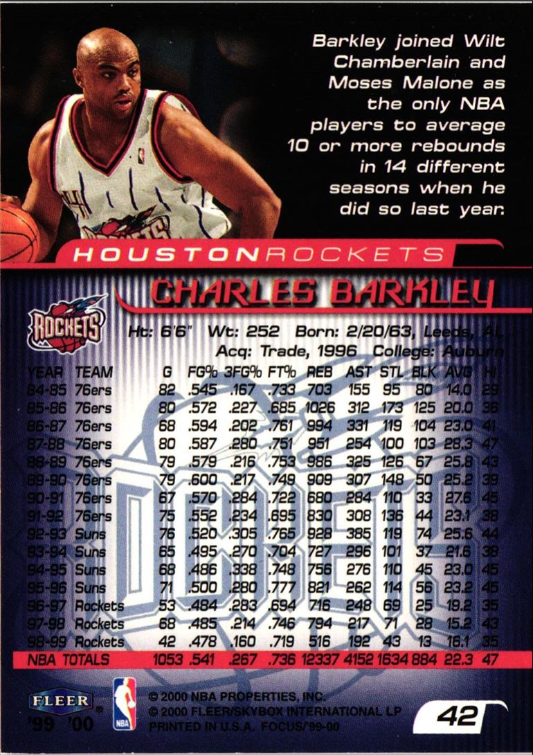 1999 Fleer Focus Charles Barkley