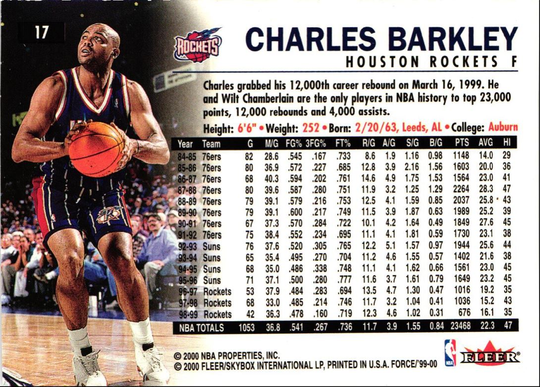 1999 Fleer Force Charles Barkley