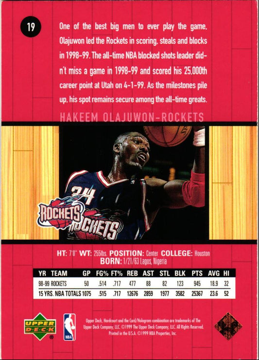 1999 Upper Deck Hardcourt Hakeem Olajuwon