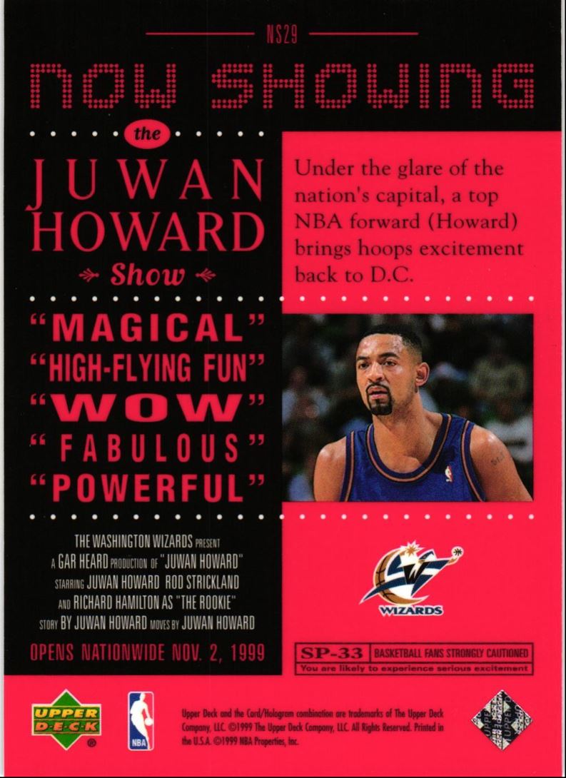 1999 Upper Deck Now Showing Juwan Howard