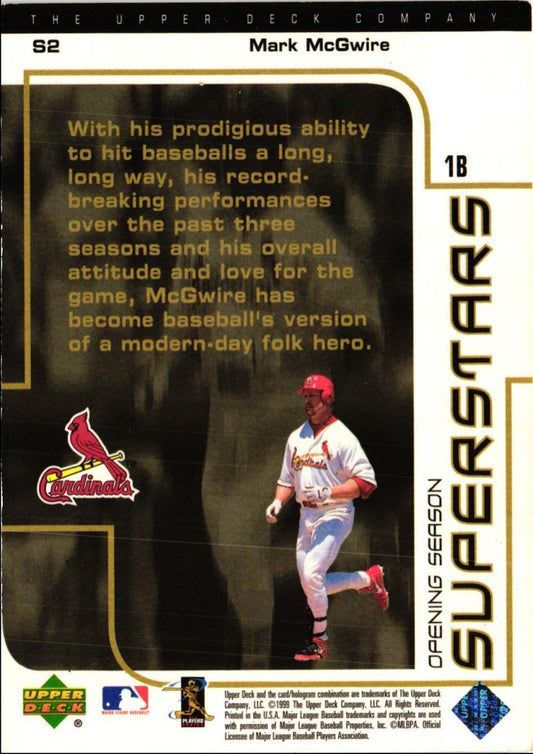 1999 Upper Deck Opening Season Superstars Mark McGwire