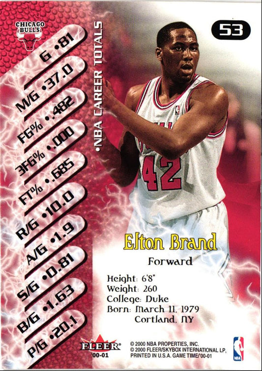 2000 Fleer Game Time Elton Brand