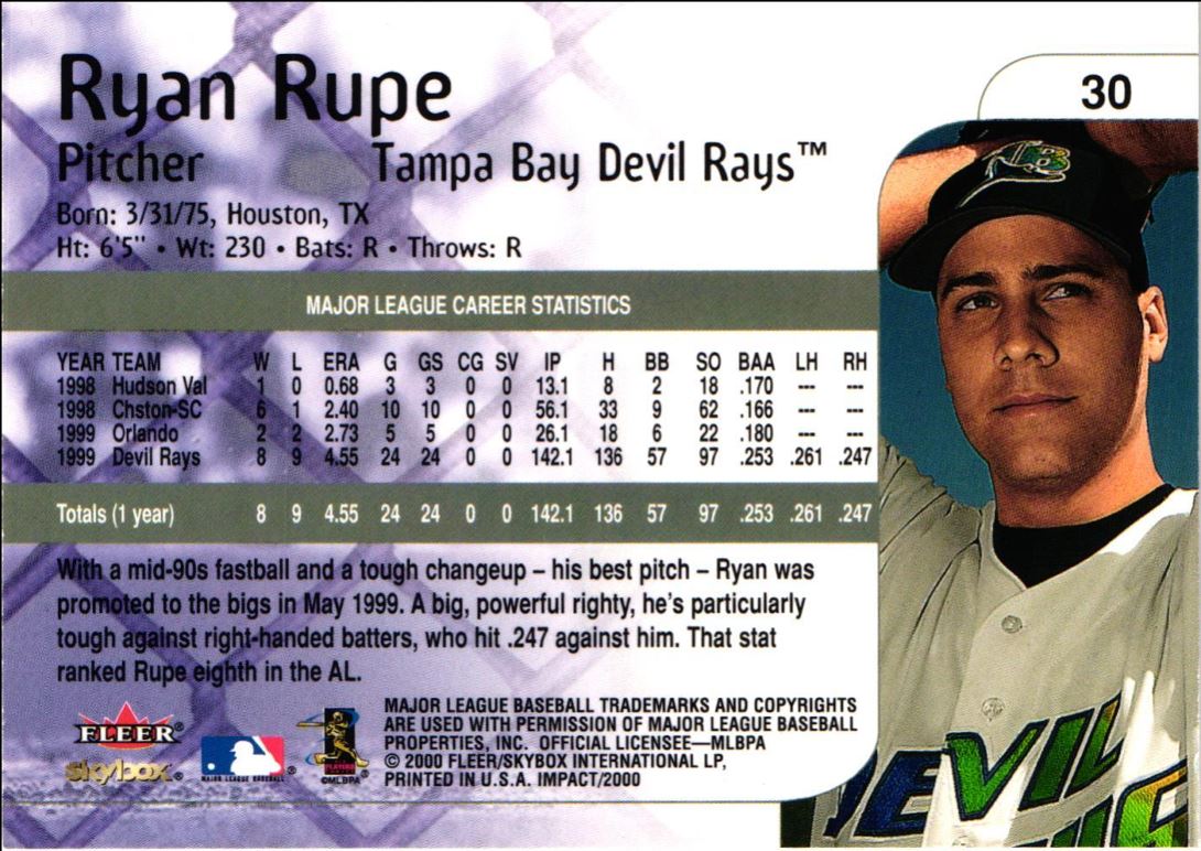 2000 Fleer Impact Ryan Rupe