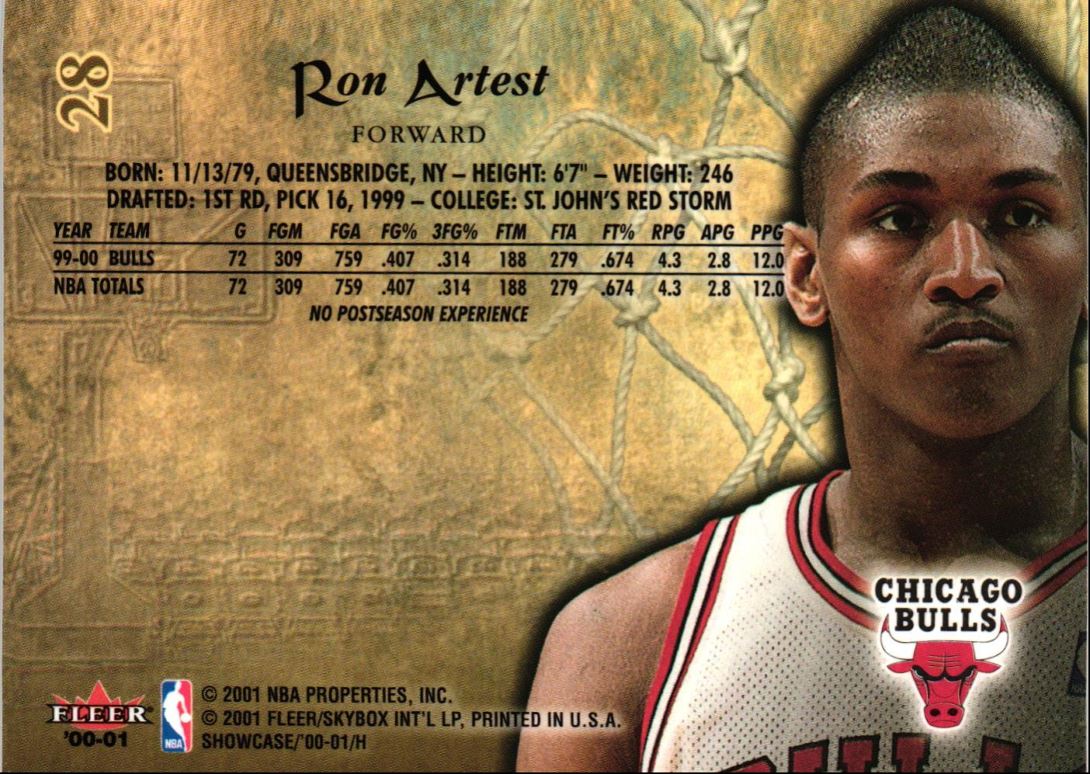 2000 Fleer Showcase Ron Artest