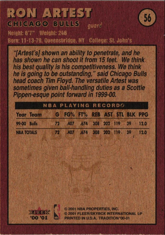 2000 Fleer Tradition Ron Artest