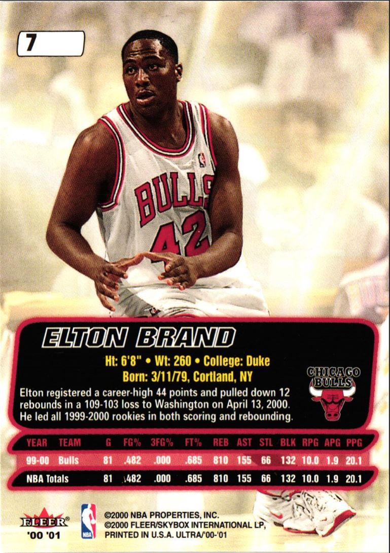 2000 Fleer Ultra Elton Brand