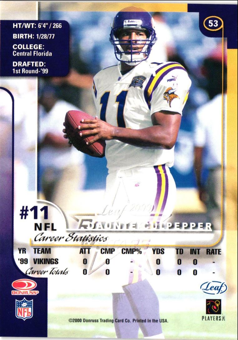 2000 Leaf Rookies & Stars Daunte Culpepper