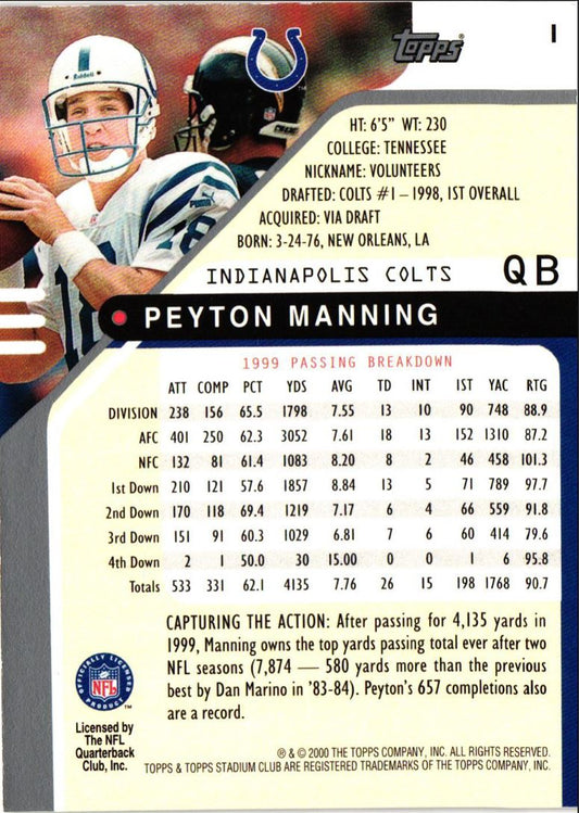 2000 Stadium Club Peyton Manning