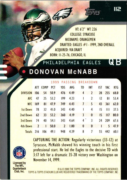 2000 Stadium Club Donovan McNabb