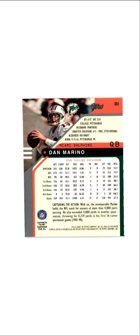 2000 Stadium Club Dan Marino