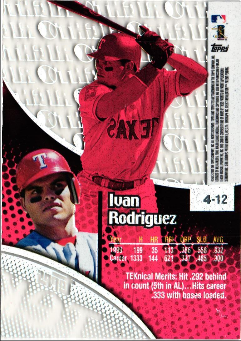 2000 Topps Tek Base Pattern 12 (Bats L/R) Ivan Rodriguez