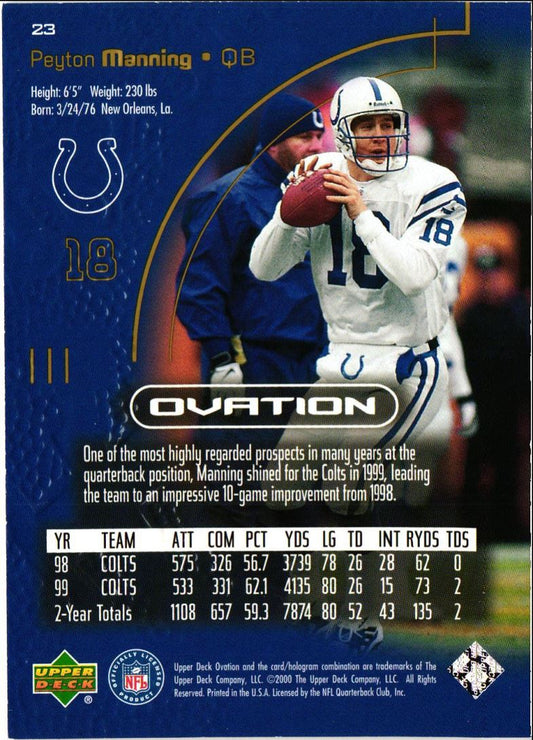 2000 Upper Deck Ovation Peyton Manning