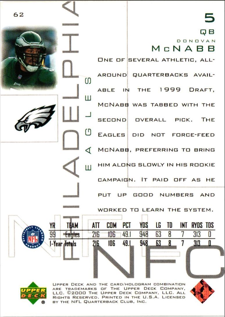 2000 Upper Deck Pros & Prospects Donovan McNabb