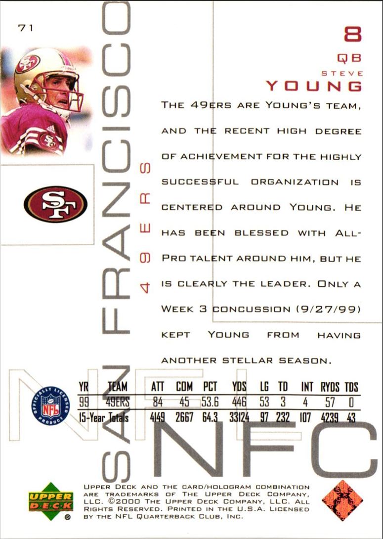 2000 Upper Deck Pros & Prospects Steve Young