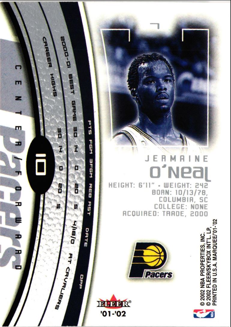 2001 Fleer Marquee Jermaine O'Neal