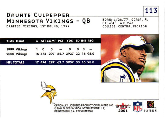 2001 Fleer Premium Daunte Culpepper