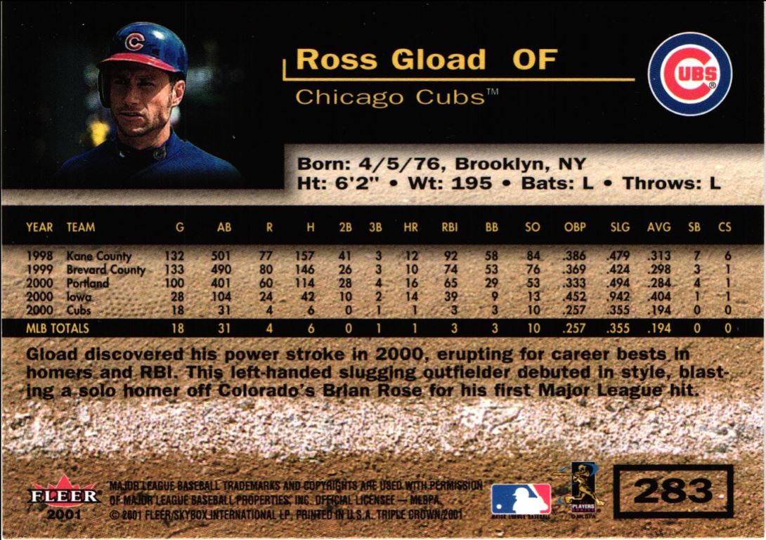 2001 Fleer Triple Crown Ross Gload