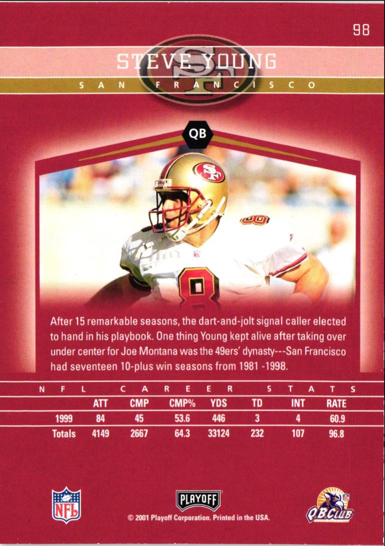 2001 Playoff Honors Steve Young