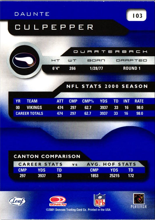 2001 Quantum Leaf Daunte Culpepper