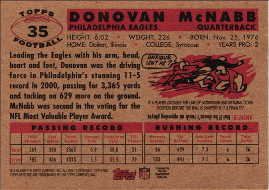 2001 Topps Heritage Donovan McNabb