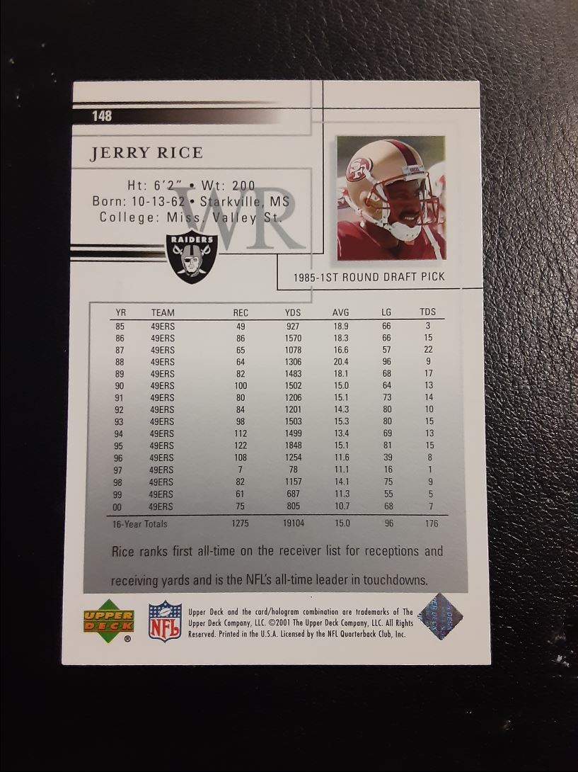 2001 Upper Deck Jerry Rice