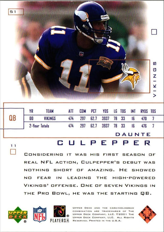 2001 Upper Deck Pros & Prospects Daunte Culpepper