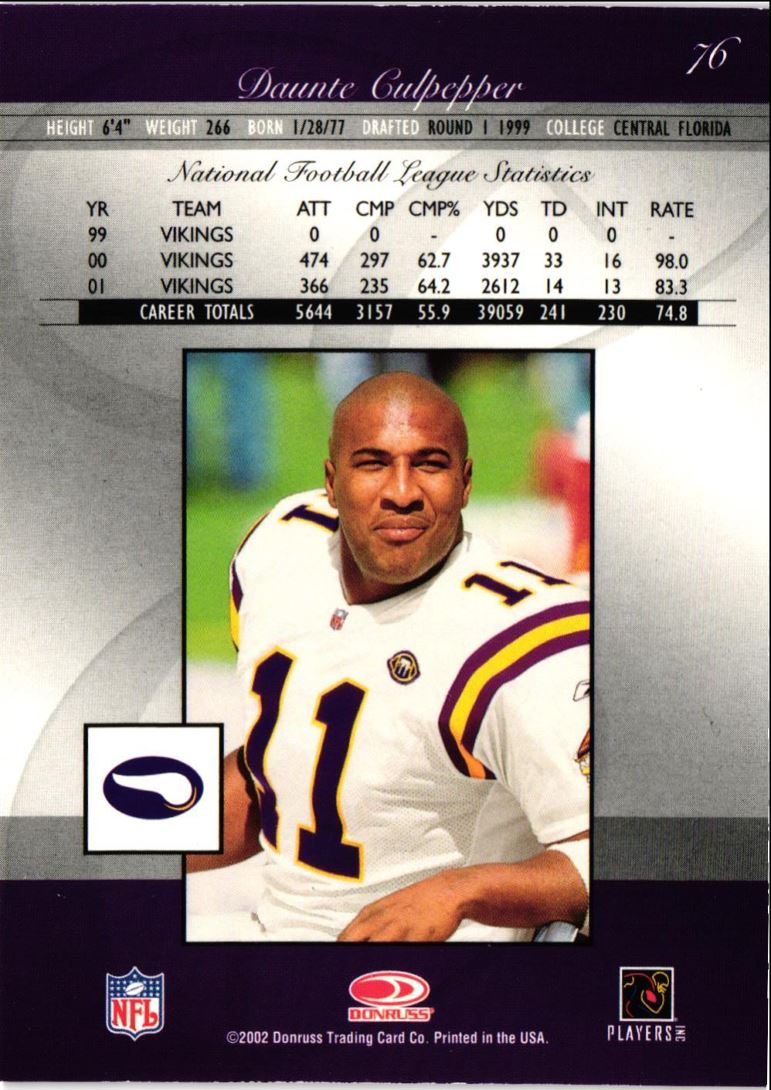 2002 Donruss Elite Daunte Culpepper