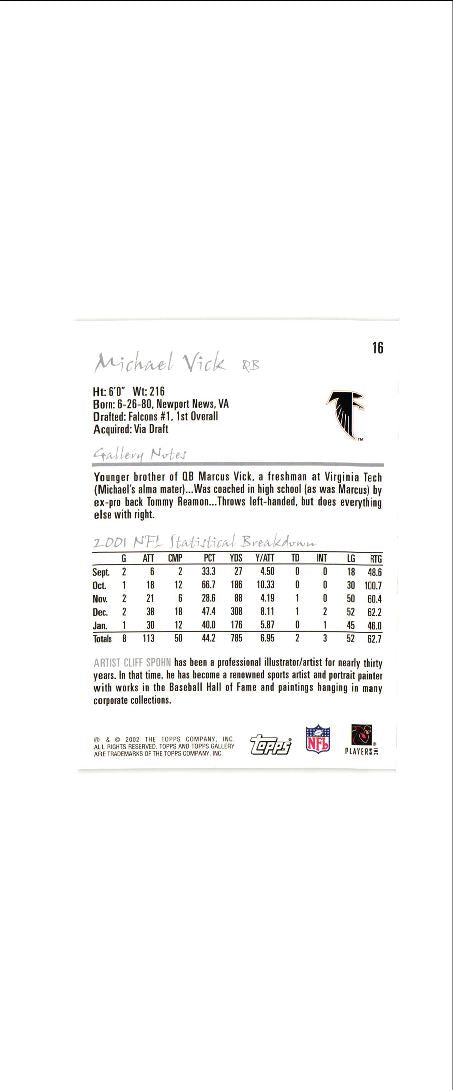 2002 Topps Gallery Michael Vick