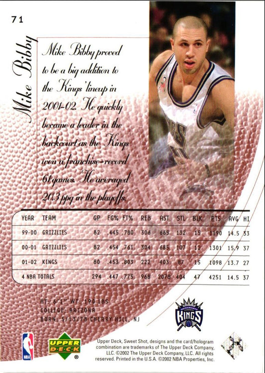 2002 Upper Deck Sweet Shot Mike Bibby