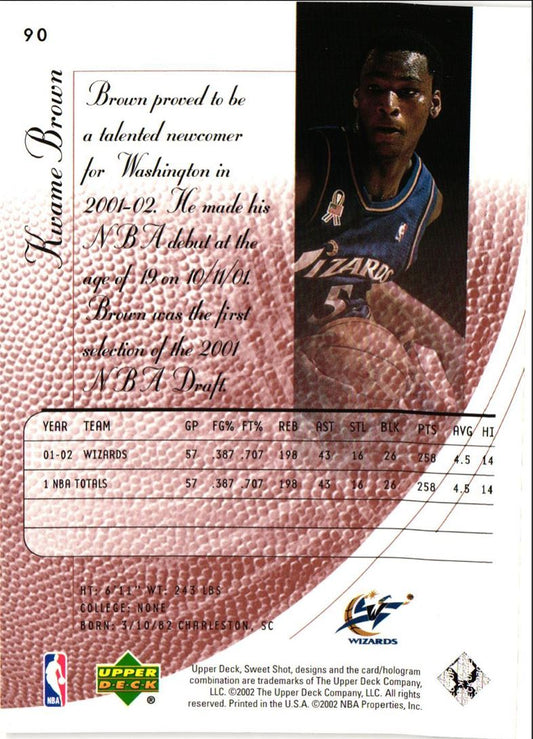 2002 Upper Deck Sweet Shot Kwame Brown