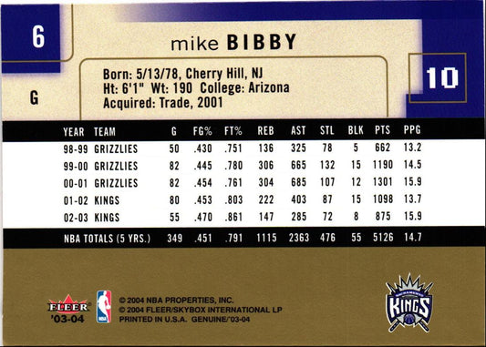 2003 Fleer Genuine Insider Mike Bibby