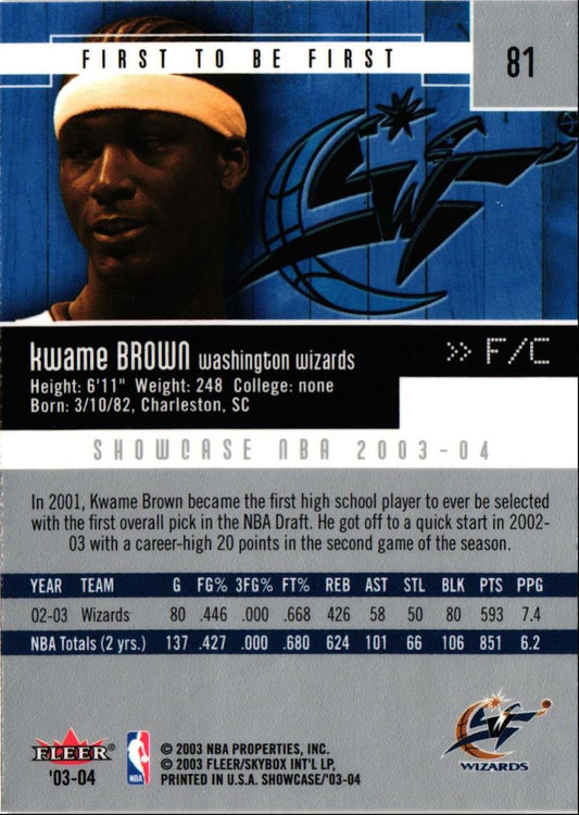 2003 Fleer Showcase Kwame Brown