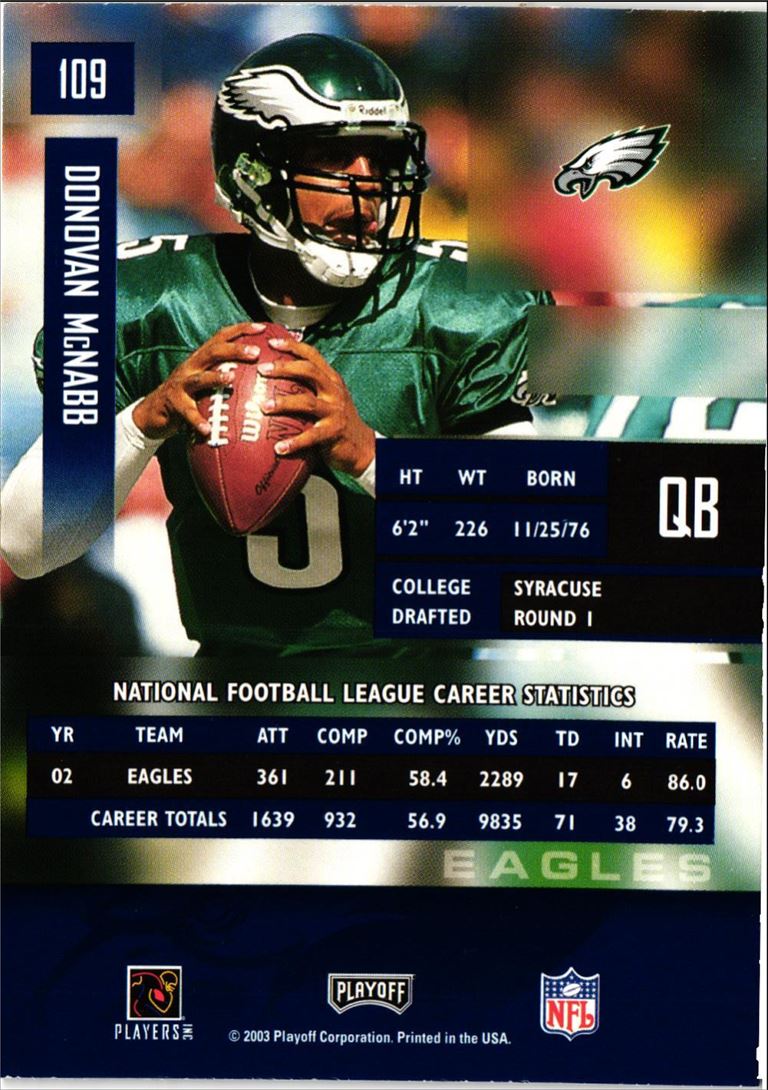 2003 Playoff Prestige Donovan McNabb